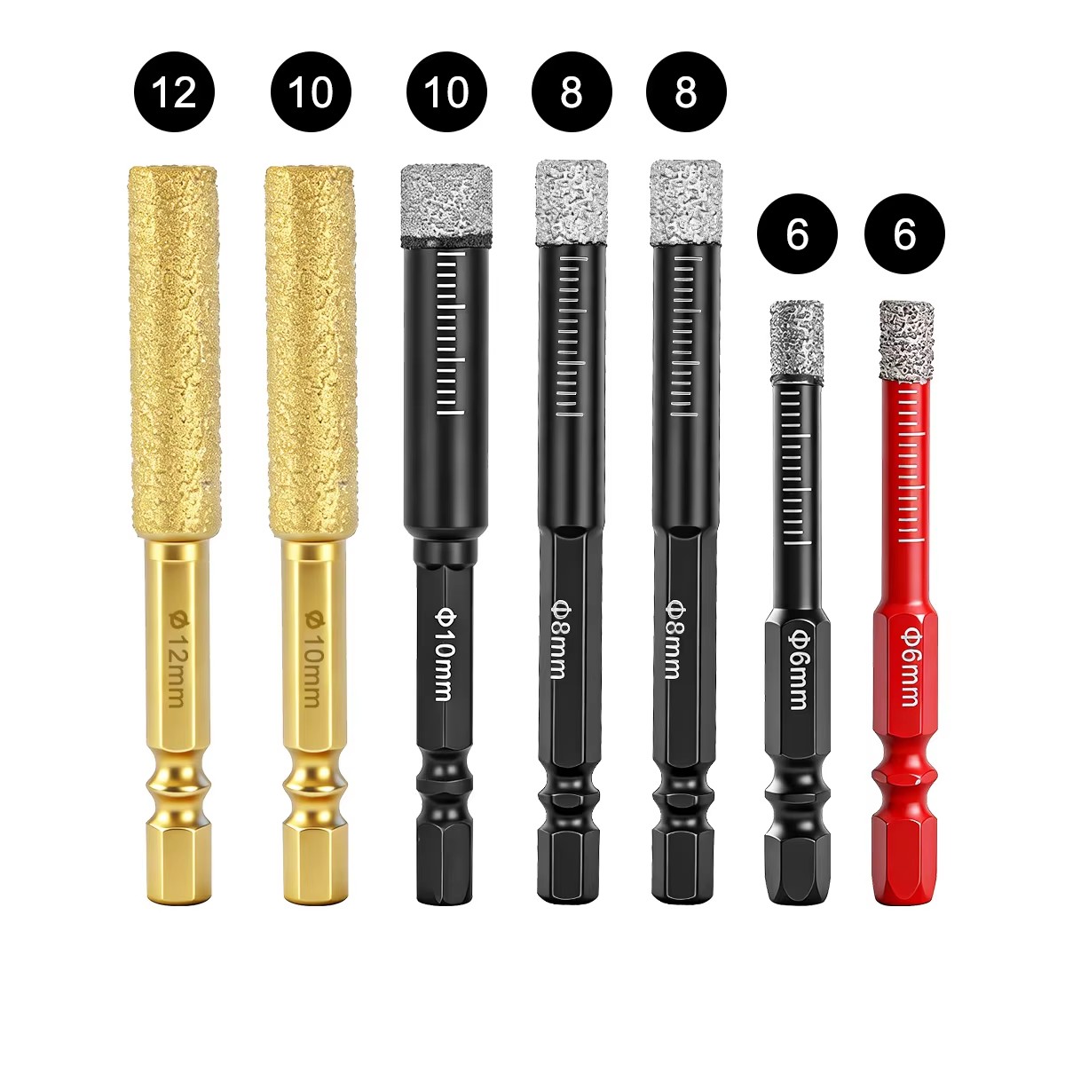 Drill Bit Set - ﻿ Set di 7 punte diamantate