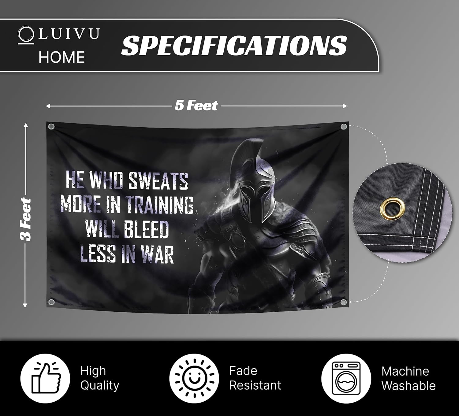 Bandiera Motivazionale Spartan - Home Improvement Quotes recensione e prezzo